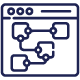 Icon representing market trend analysis and business growth